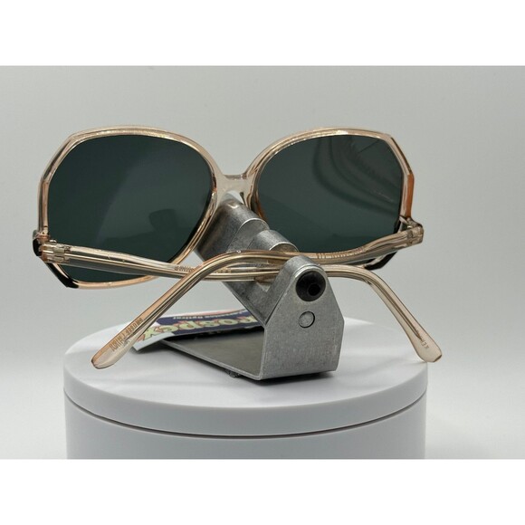 Vintage Oversize Sunglasses NOS Drop Temple Green Lens Black Crystal Frame 80s main image 5